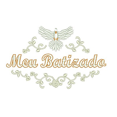 Matriz de matriz Matriz De Bordado Moldura Meu Batizado 3